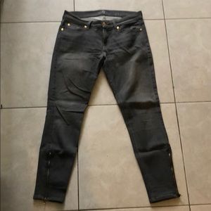 7 For All Mankind Grey Ankle Skinnies SZ30